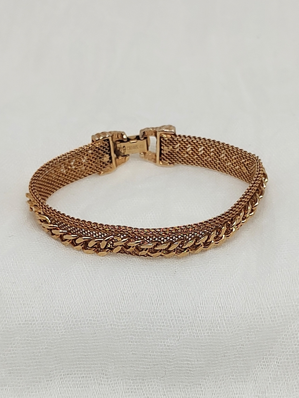 Sarah Coventry Gold-Tone Mesh & Curb Chain Bracelet